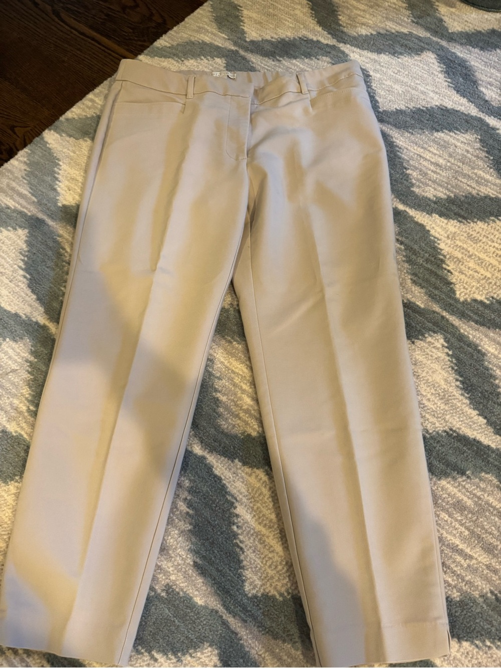 Dana Buchman Beige Tapered Ankle Dress Pants Trousers Flat Front - Size 14